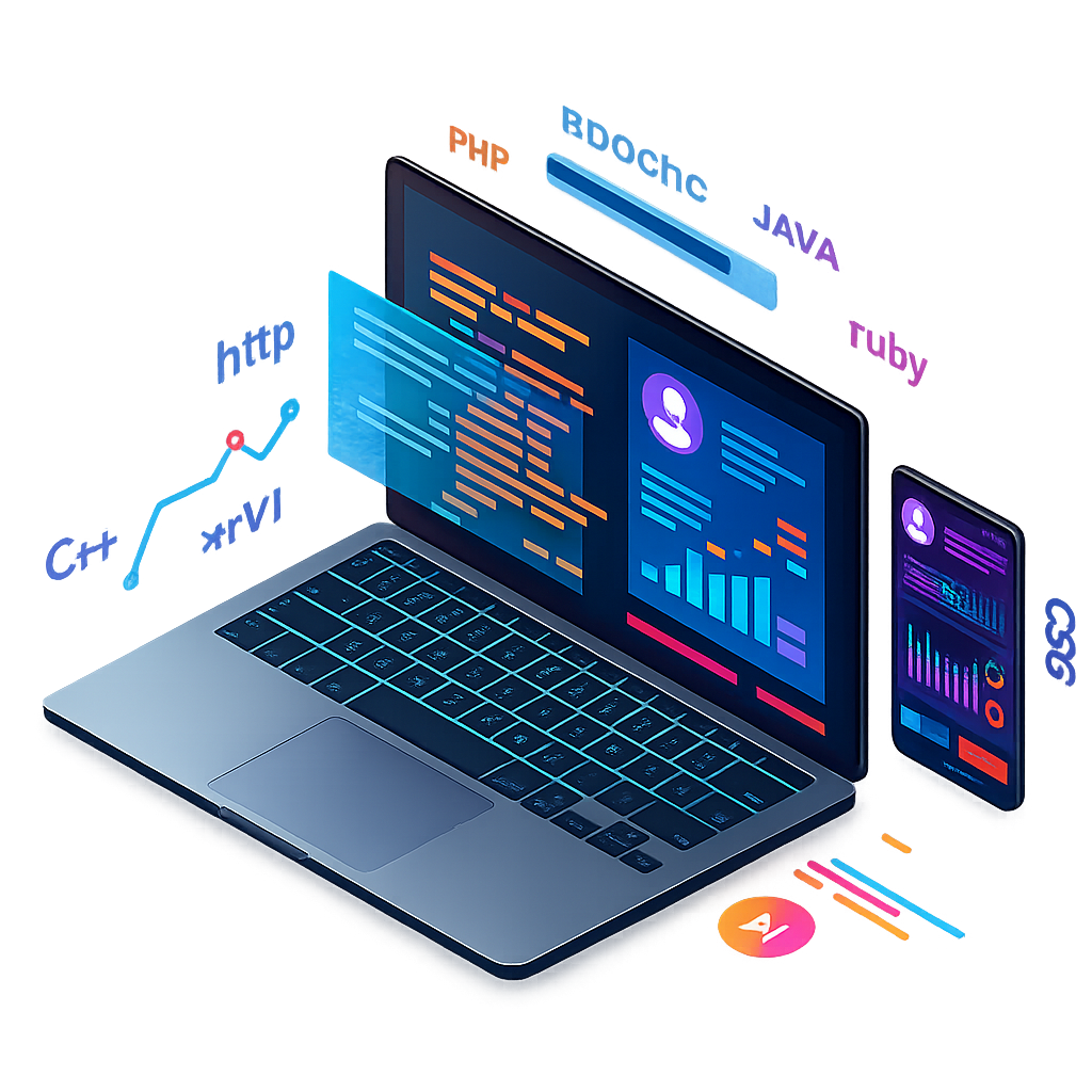 Modern website UI/UX illustration by Ornabyte Kerala-based web design, development, and MVP studio for startups